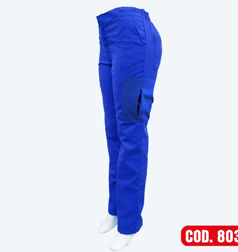 Pantalon Poplin Mujer Azul Marino